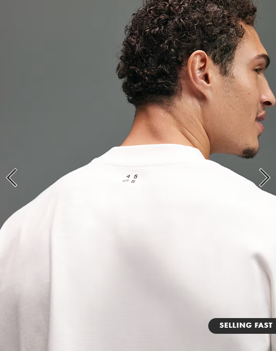 4505 Icon heavyweight cotton oversized t-shirt with quick dry finish in off white.