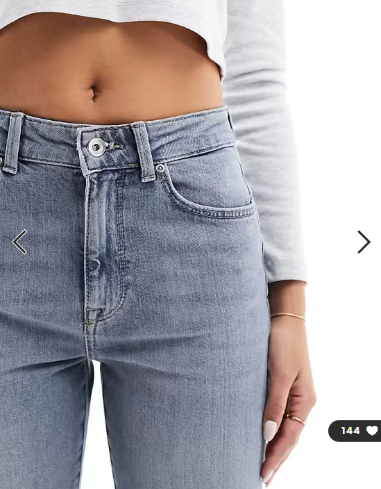 ONLY Emily high wasited straight leg jean with stretch in grey blue wash