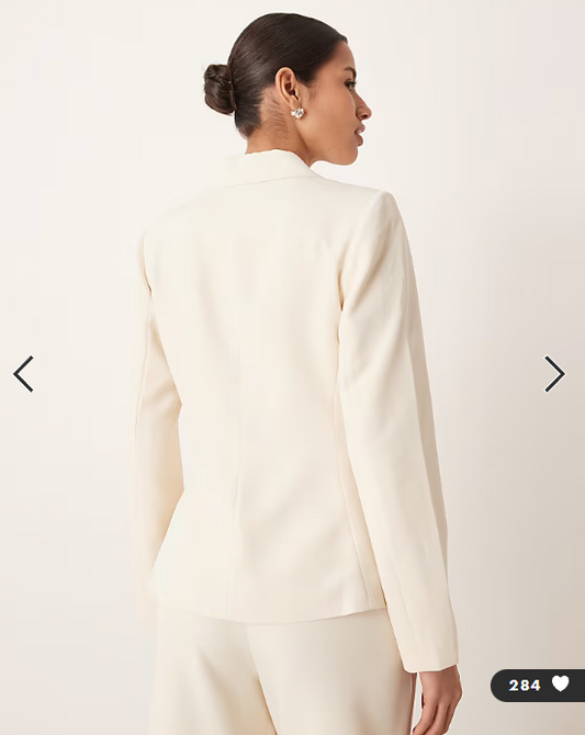 Vila tailored blazer co-ord in birch creamC