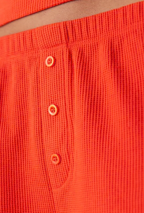 Asos - wide leg waffle trouser in red