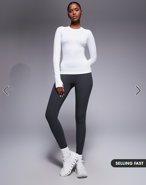 4505 Icon active quick dry slim fit long sleeve top in white