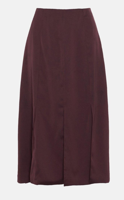 Warehouse Split Pleat Detail Relaxed Midi Skirt