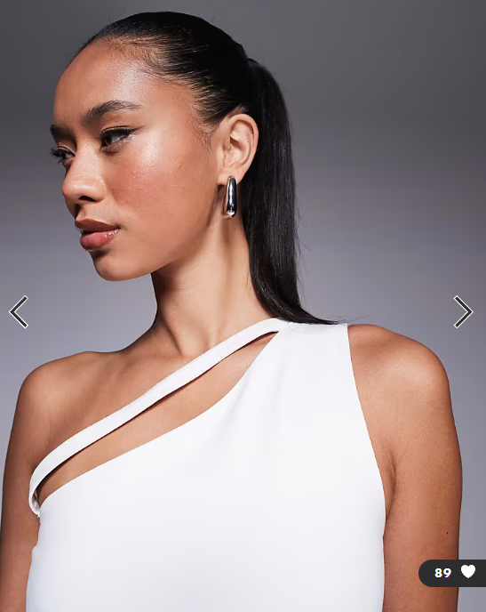 ASOS DESIGN double layer one shoulder top with strap detail in white