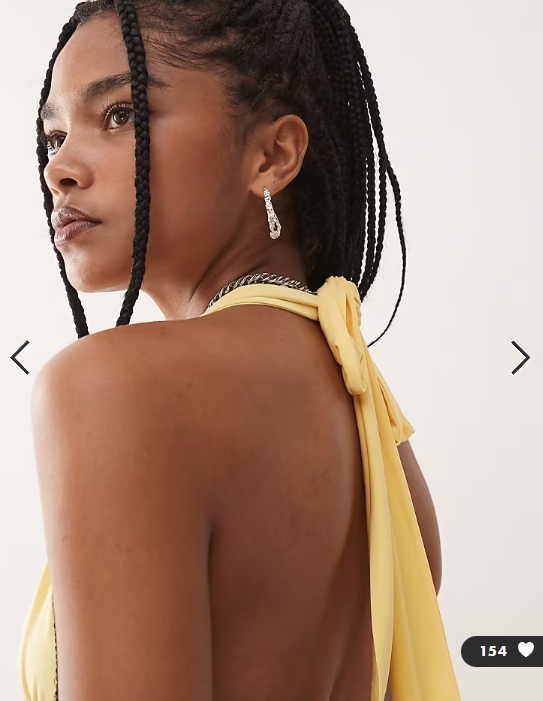 COLLUSION halter top in buttermilk yellow