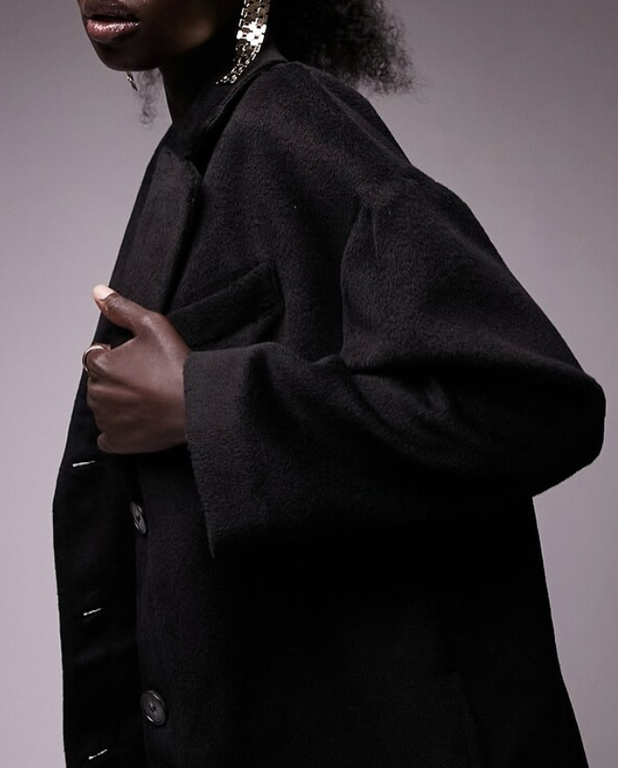 ASOS Topshop smart long coat in black