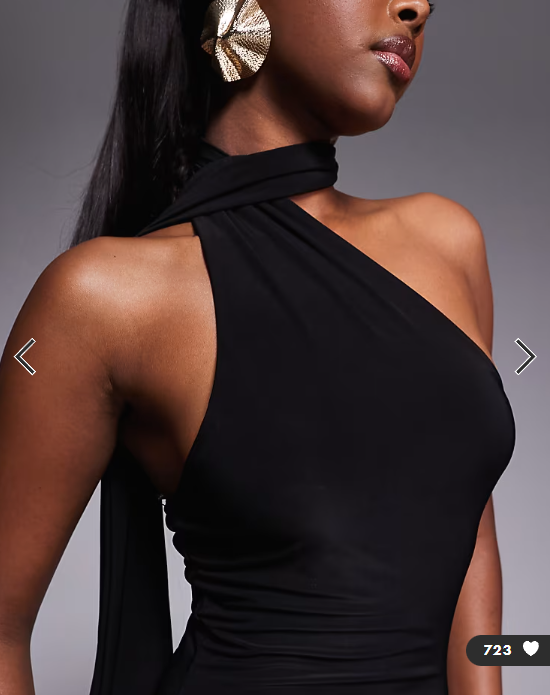 Fashionkilla exclusive slinky double sculpted halterneck scarf detail mini dress in black