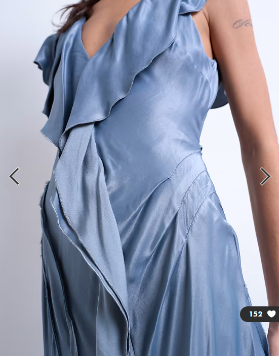Topshop raw seemed frill maxi dress in airforce blue