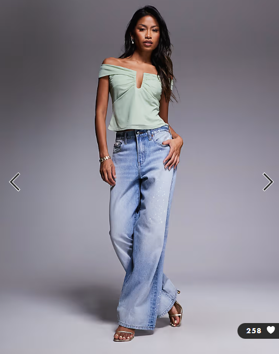 ASOS DESIGN mesh bar detail top with cut out waist in pastel green