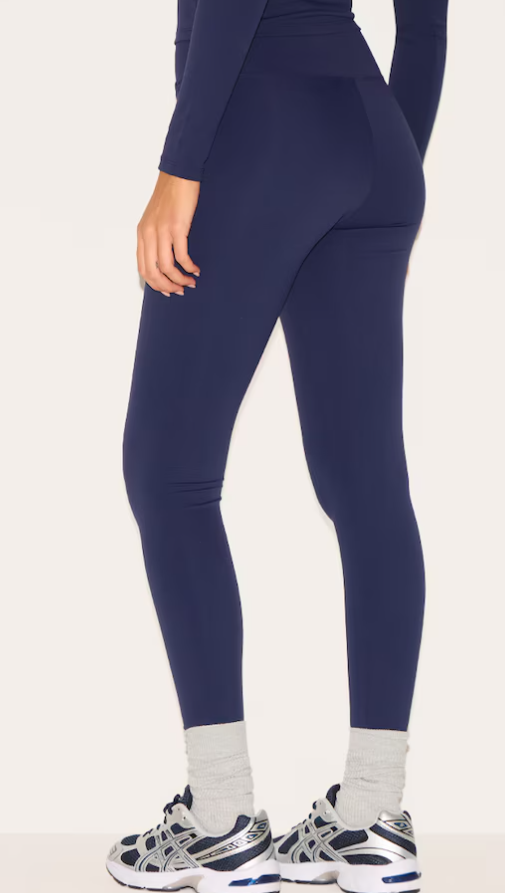 Navy Sculpt Wrap Waist Gym Leggings