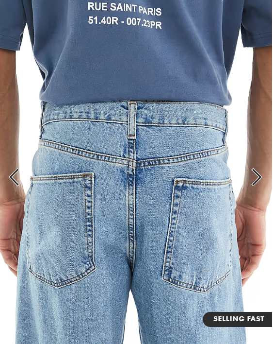 ASOS DESIGN baggy jeans in mid wash blue
