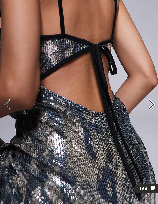 ASOS DESIGN printed sequin maxi dress with split in zebra print