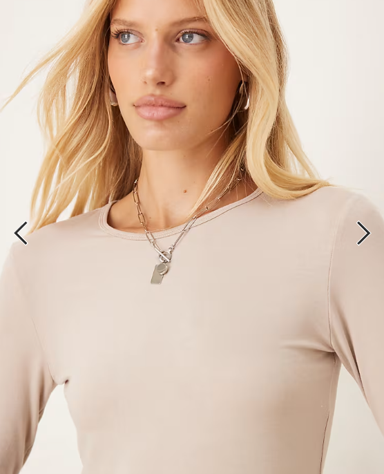 JDY o-neck long sleeve top in stone