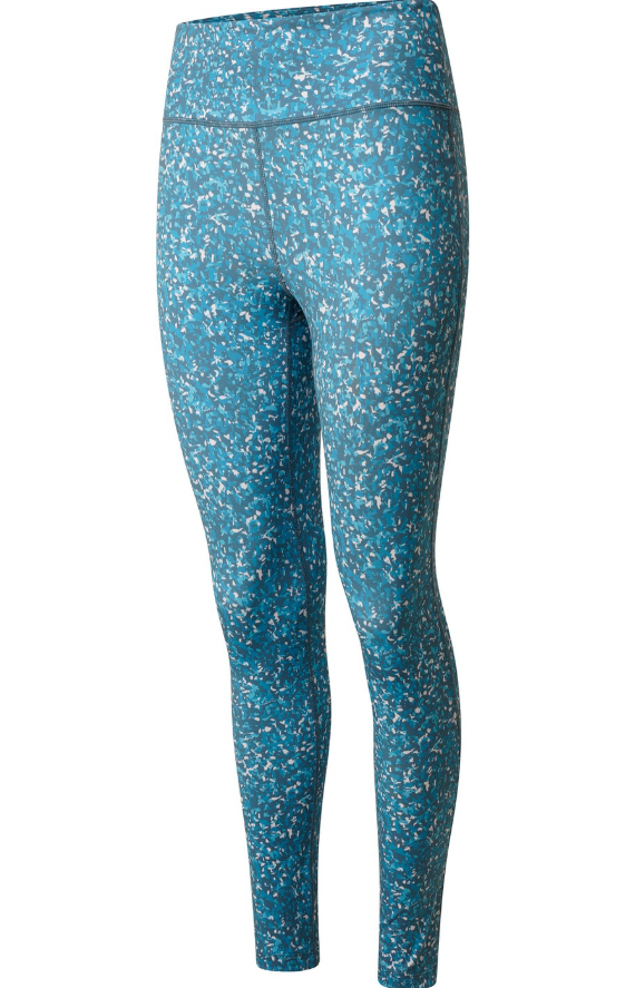 Dare2B Women’s Influential Tight Gym Leggings Capri Blue Fracture.