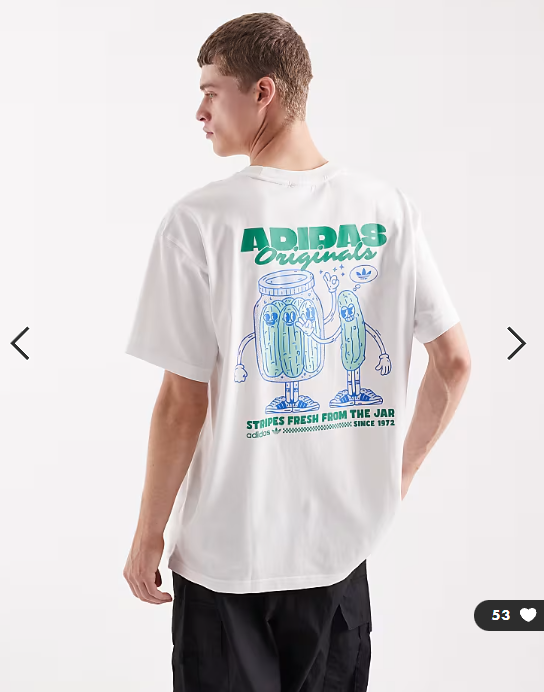 adidas Originals pickle graphic t-shirt in white