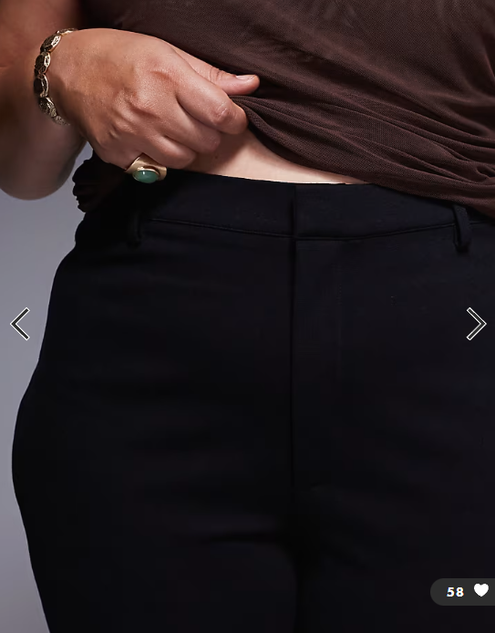 ASOS DESIGN Curve premium ponte flare trouser with tailored waistband in black