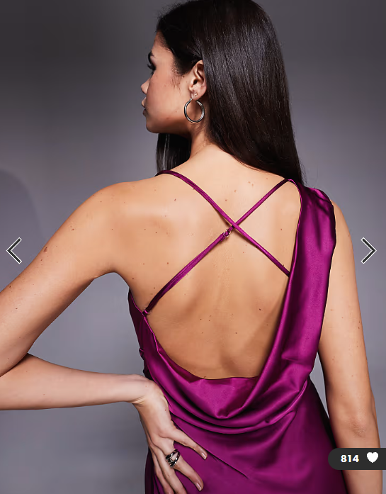 TFNC satin draped neck cross back maxi dress in plum
