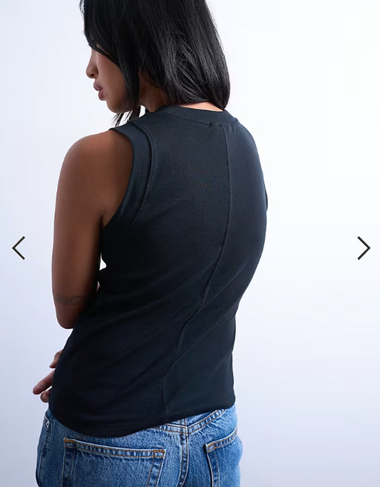 Topshop petite slim tank in black