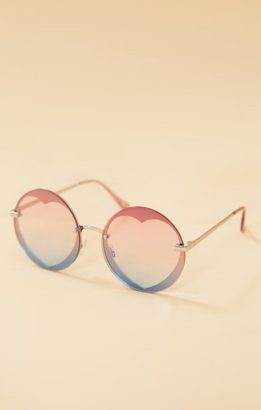Jeepers Peepers Purple Ombre Heart Frame Sunglasses