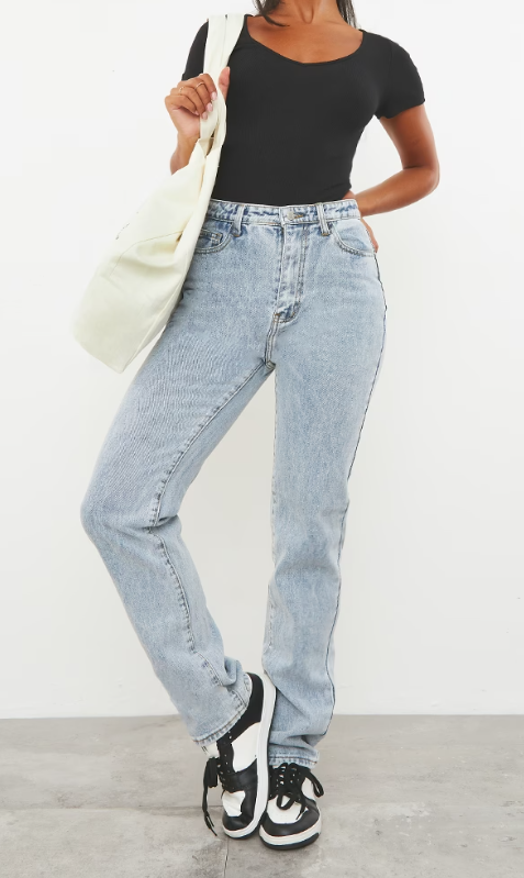 Light Wash Long Leg Straight Jeans