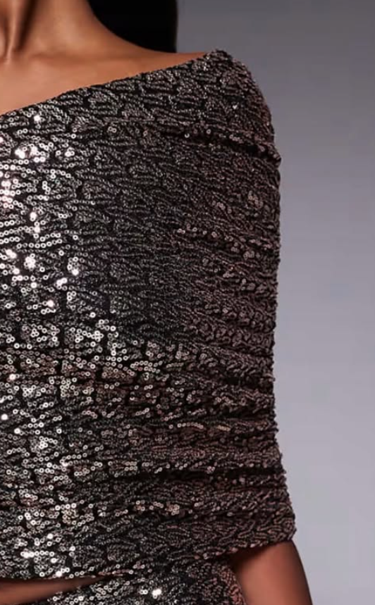 Asos Design - sequin one shpulder maxi dress