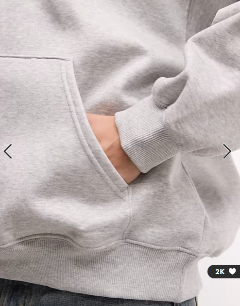 Weekday oversized heavyweight jersey hoodie in grey melange