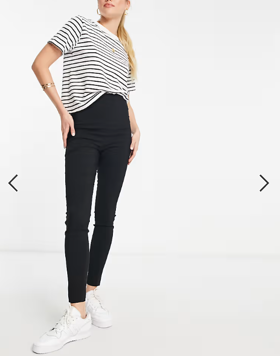 ASOS DESIGN Tall tailored high waist skinny trousers in black