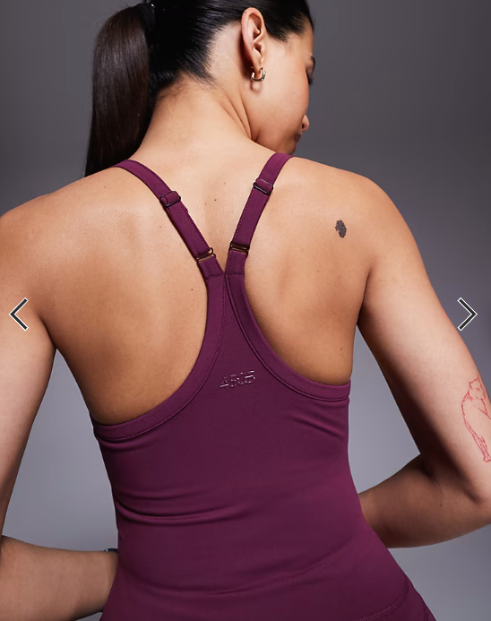 4505 Icon soft touch yoga cami with inner bra and adjustable straps in burgundy