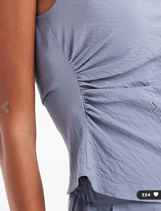 ASOS DESIGN asymmetric textured twist detail top in blue - part of a set