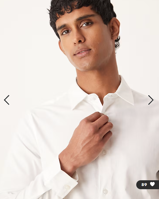 ASOS DESIGN easy iron royal oxford slim shirt in white