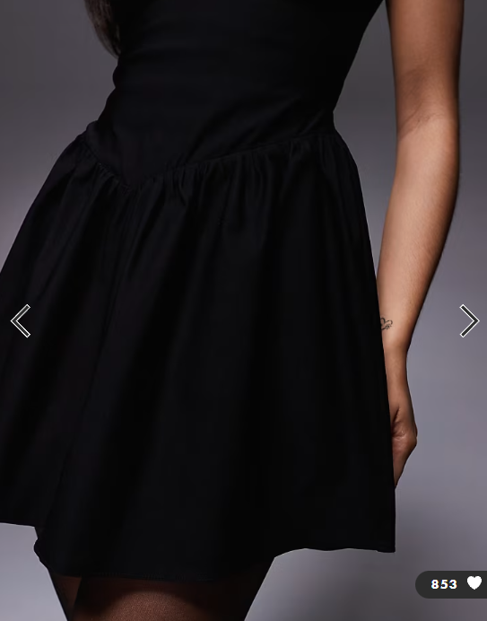 Vesper bengaline square neck skater mini dress in black