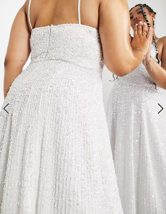 ASOS DESIGN Curve Eva embellished cami midi wedding dress