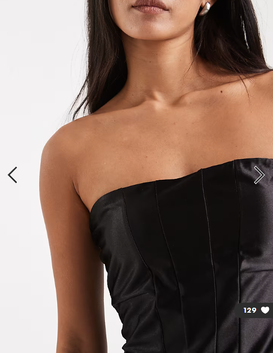 COLLUSION stretch satin bandeau corset top co-ord