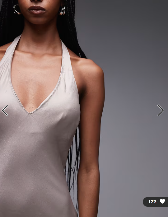 ASOS DESIGN satin halter bias maxi dress in mocha