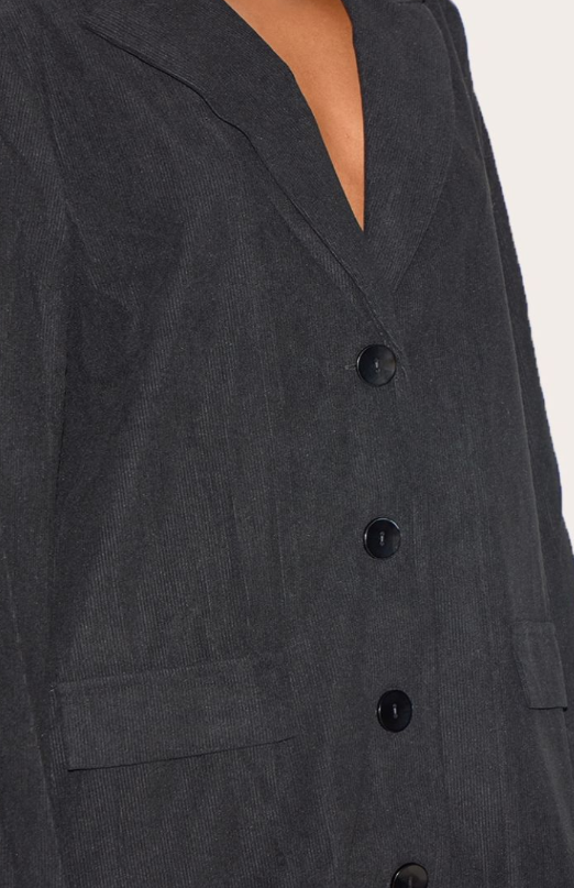Black Cord Oversized Blazer Dress