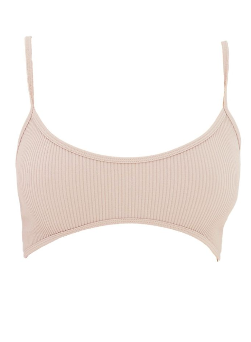 Stone Structured Contour Ribbed Strappy Bralet