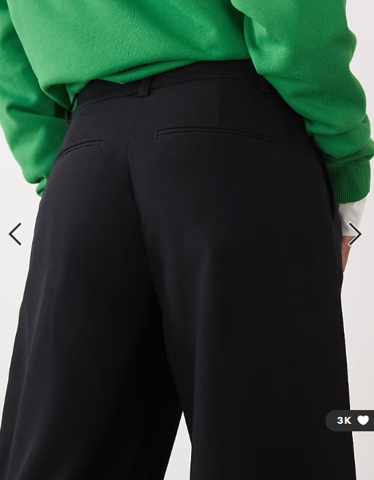 Weekday Dara low waist wide leg trousers with front pleats in black