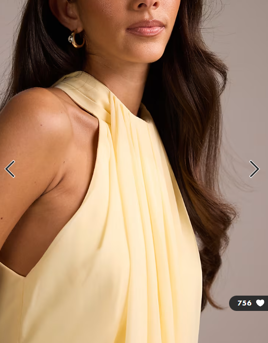 ASOS DESIGN Bridesmaids grecian draped halter maxi dress in yellow