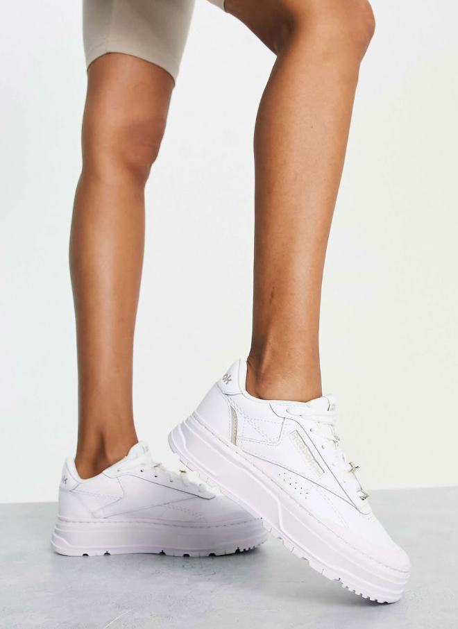 Reebok Club C Double Geo trainers in white