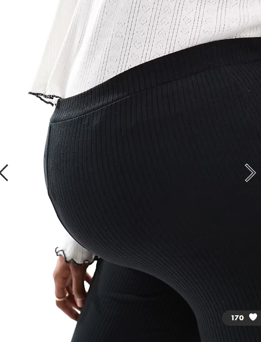 Vero Moda Maternity over the bump ribbed flared leggings in black