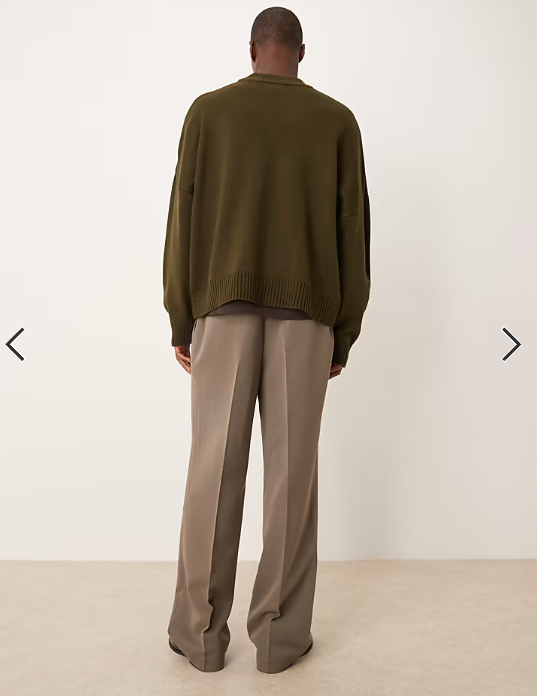 ASOS DESIGN smart wide leg trousers with front inverted pleats and elasticated waistband in mink