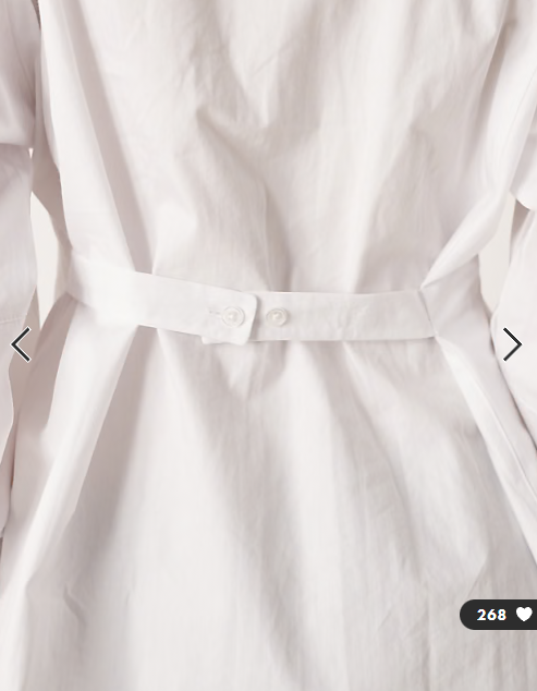 ASOS DESIGN cocoon sleeve cinch back shirt in white