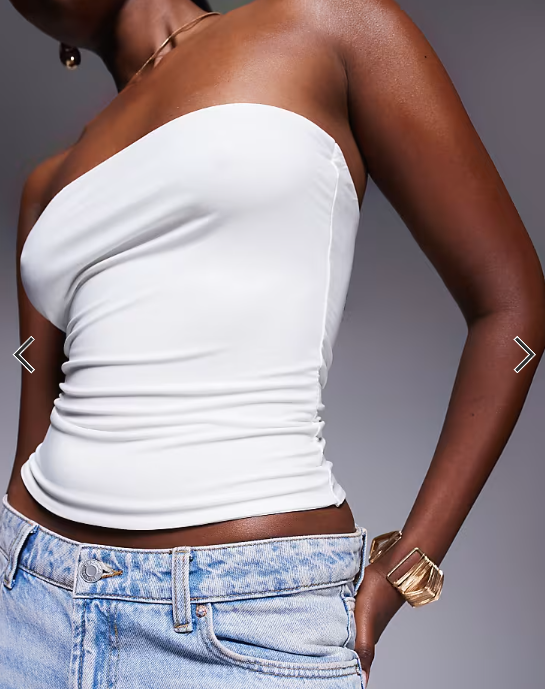 Fashionkilla exclusive double sculpted slinky bandeau top in white
