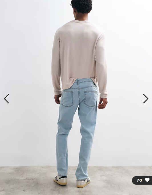 ASOS DESIGN stretch slim jeans in light wash blue