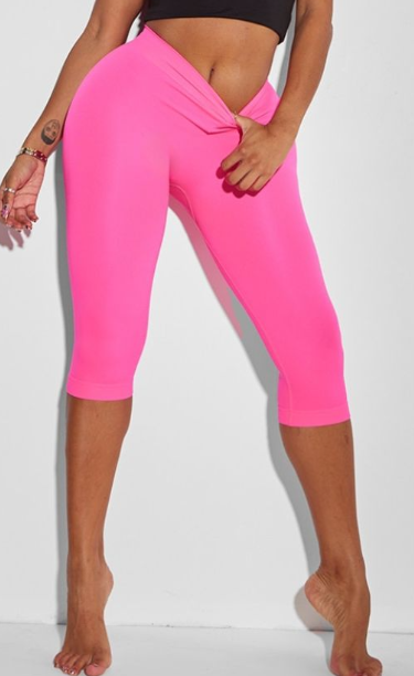 Shape Pink Stretch Seamless Capri Leggings