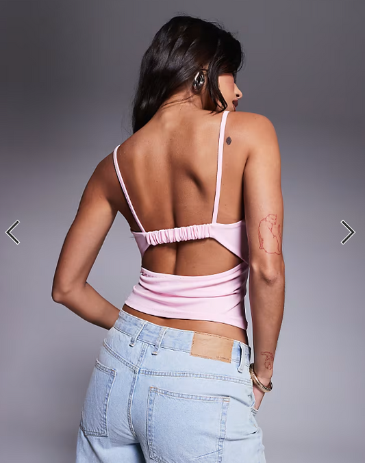 ASOS DESIGN bust cup cami top in light pink