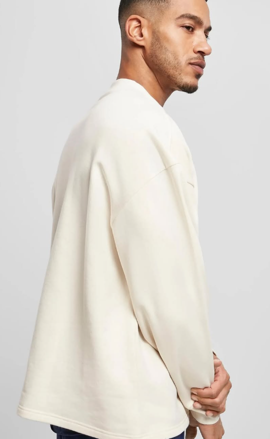 Men´s pullover // Urban classics Organic Oversized Boxy Crew whitesand