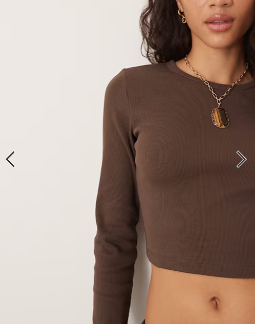 JJXX Feline long sleeve ribbed t-shirt in brown