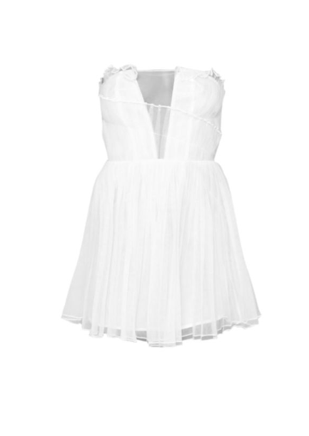 Strapless A-Line Mini Bridal Dress