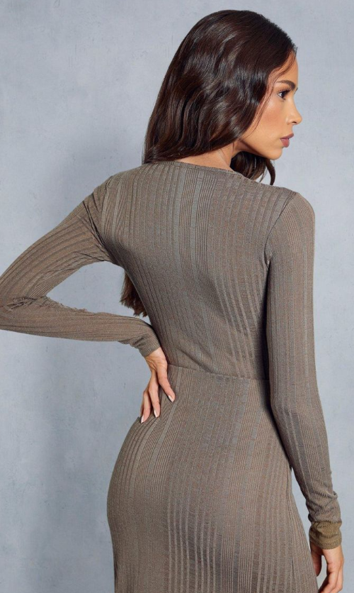Ribbed Marl Long Sleeve Bodysuit