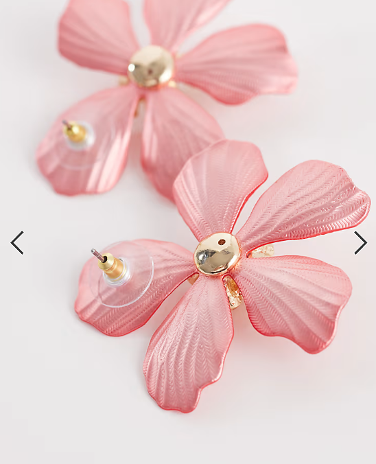 ALDO cammelia flower earrings in pink